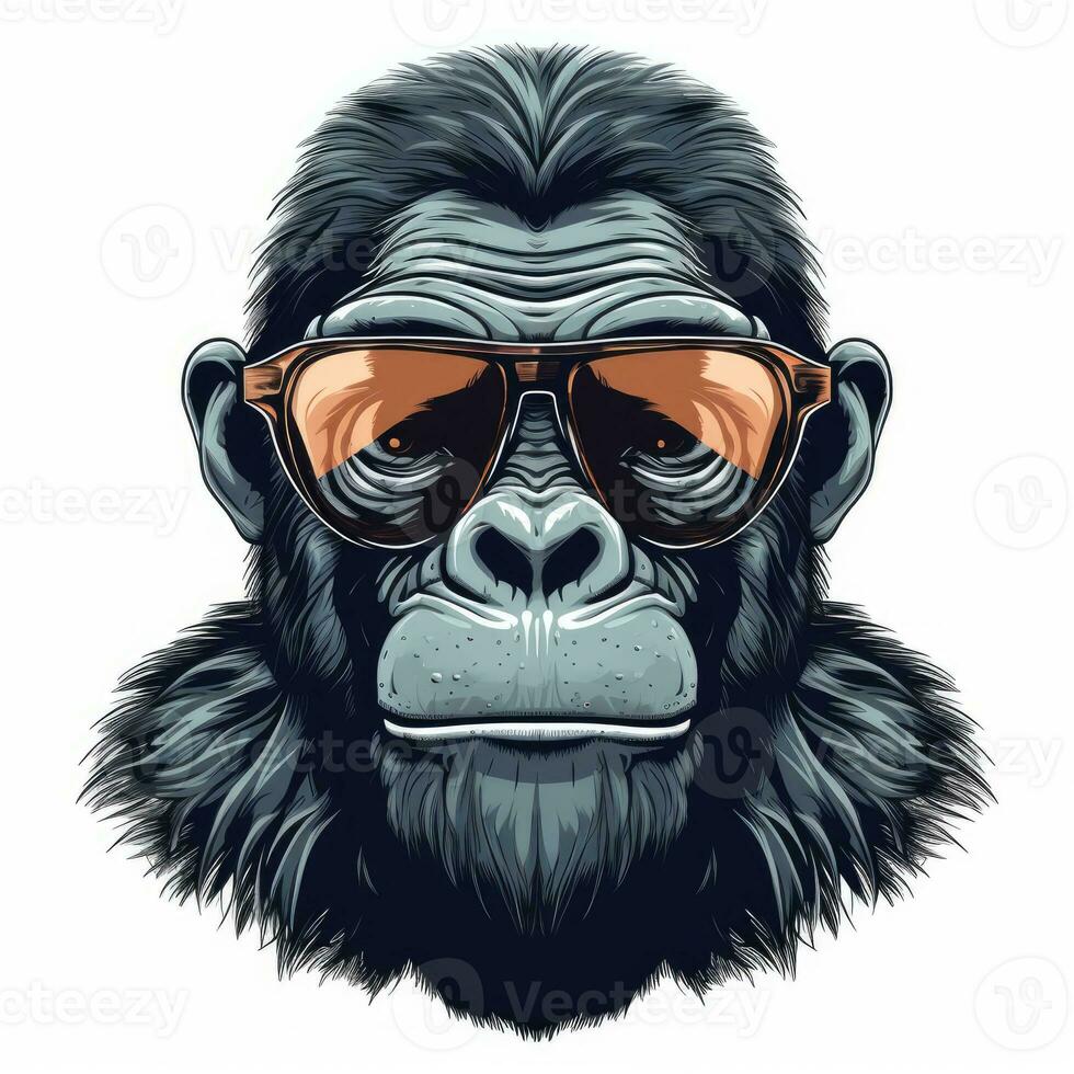 Gorilla Gangster with a Streetwear Outfit and Sunglasses photo