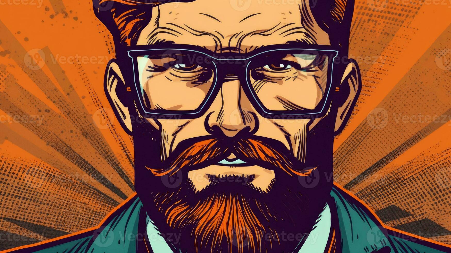 Strong Businessman in Retro Pop Art Style photo
