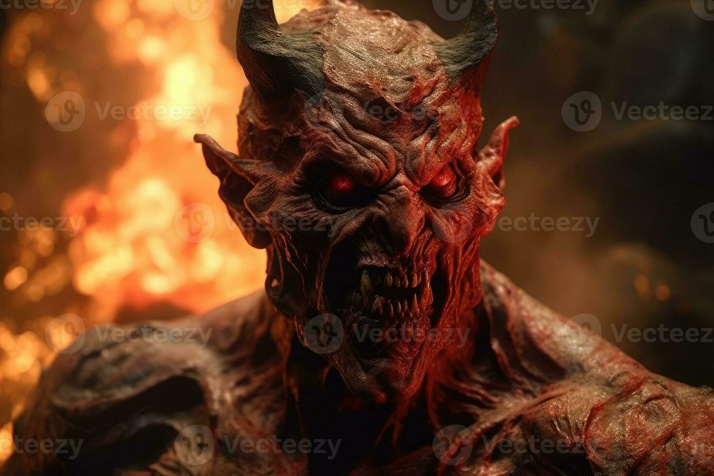 Journey to the Underworld A HyperRealistic Illustration of the Devil in Hell photo