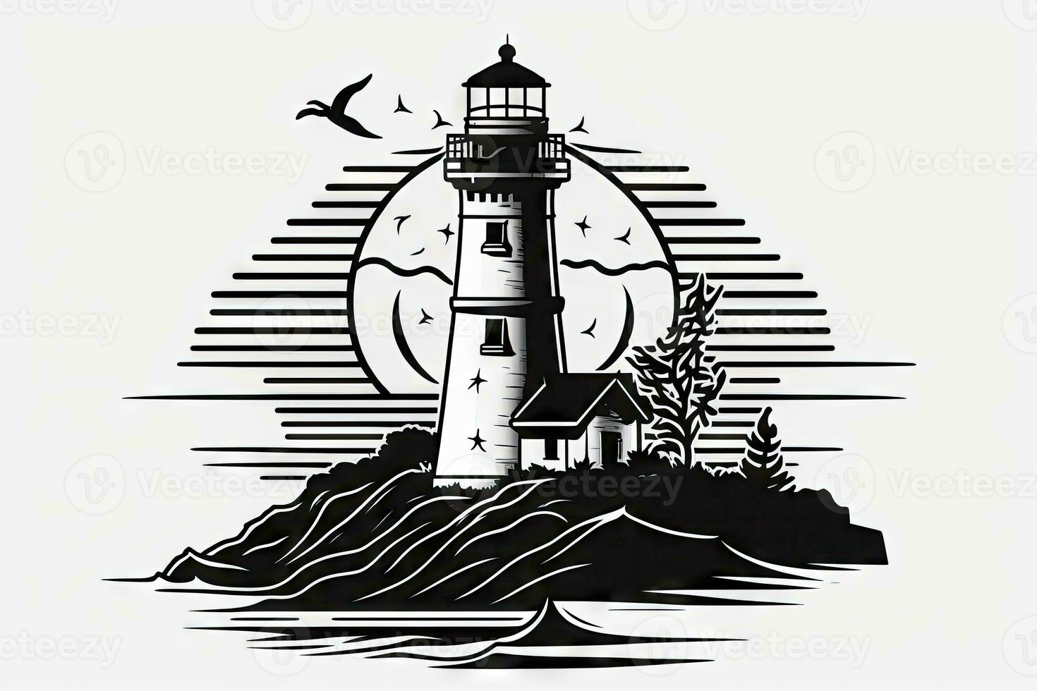 Minimalistic Lighthouse Graphic photo