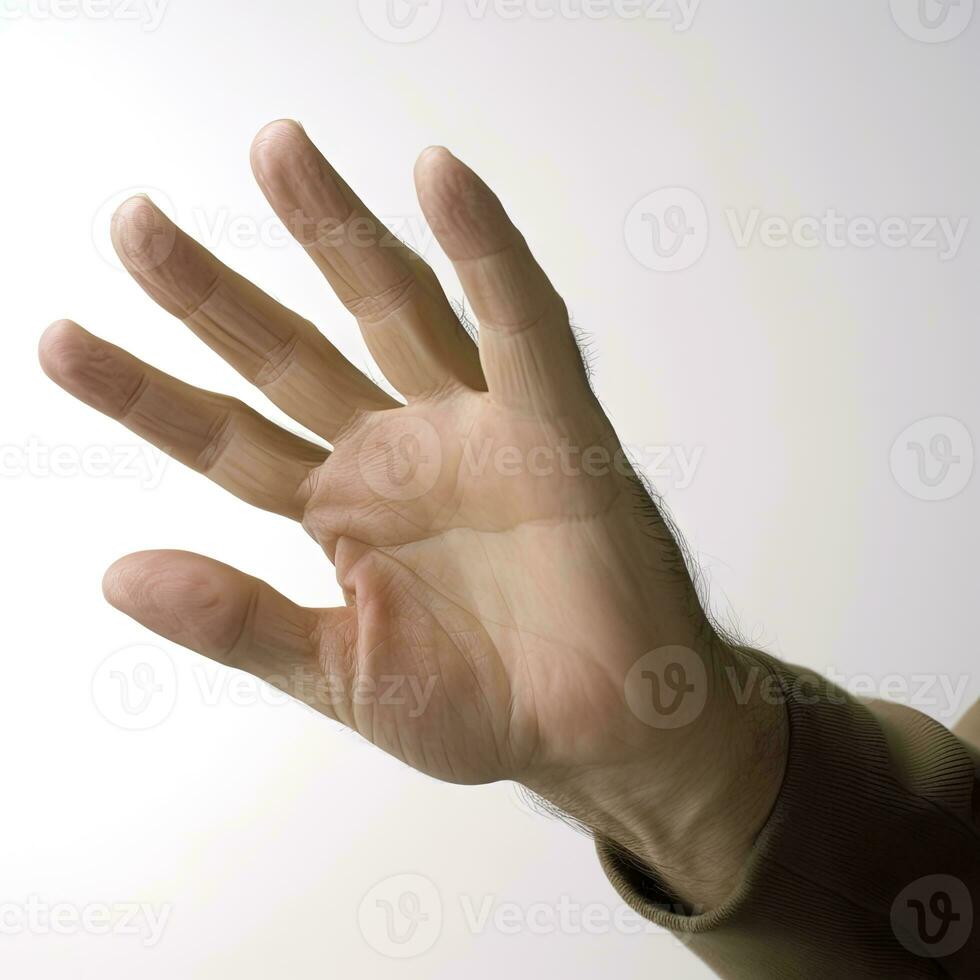 Inviting Gesture A Hand Demonstrating Come Here Motion on White Background photo