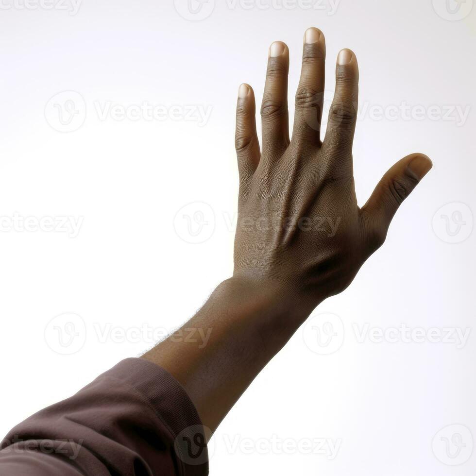 Raising the Roof A Hand Gesture on White Background for Celebrations and Parties Generative AI photo