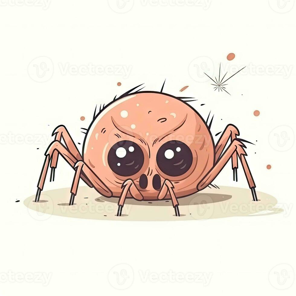 minimalista linda araña en blanco antecedentes foto