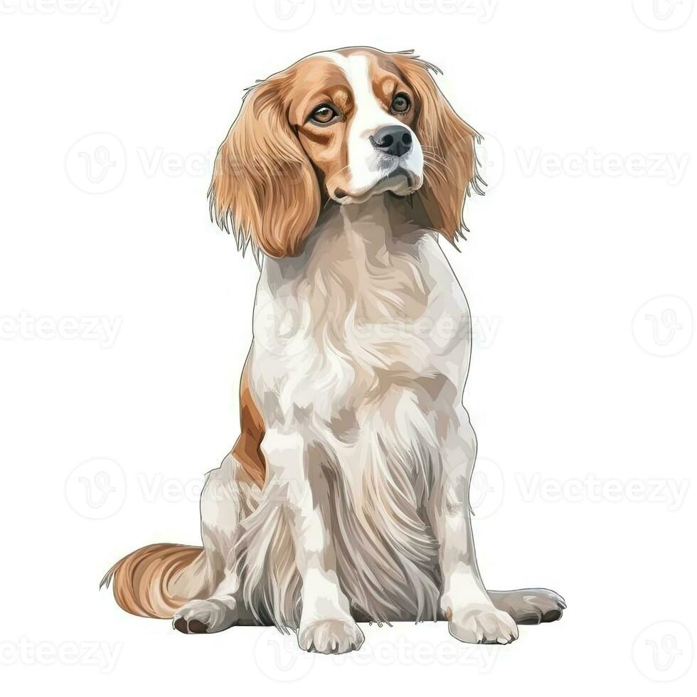 Minimalist Cavalier King Icon in Soft Pastel Colors photo