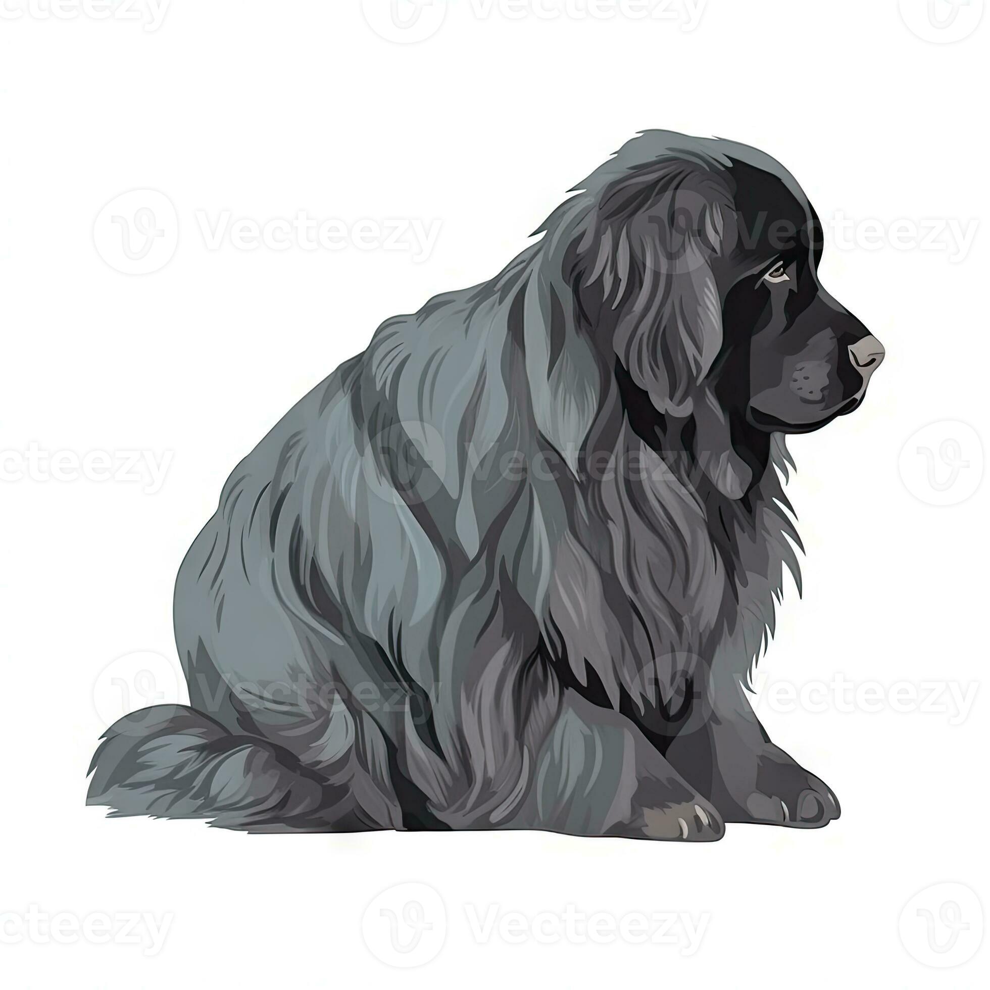 Minimalist Watercolor Painting of a Newfoundland Dog on Soft