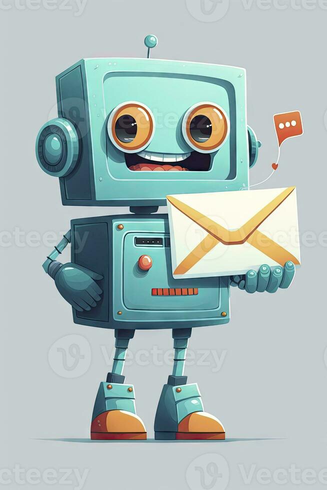 Happy Robot Delivering Email Marketing for Modern Hero Website photo