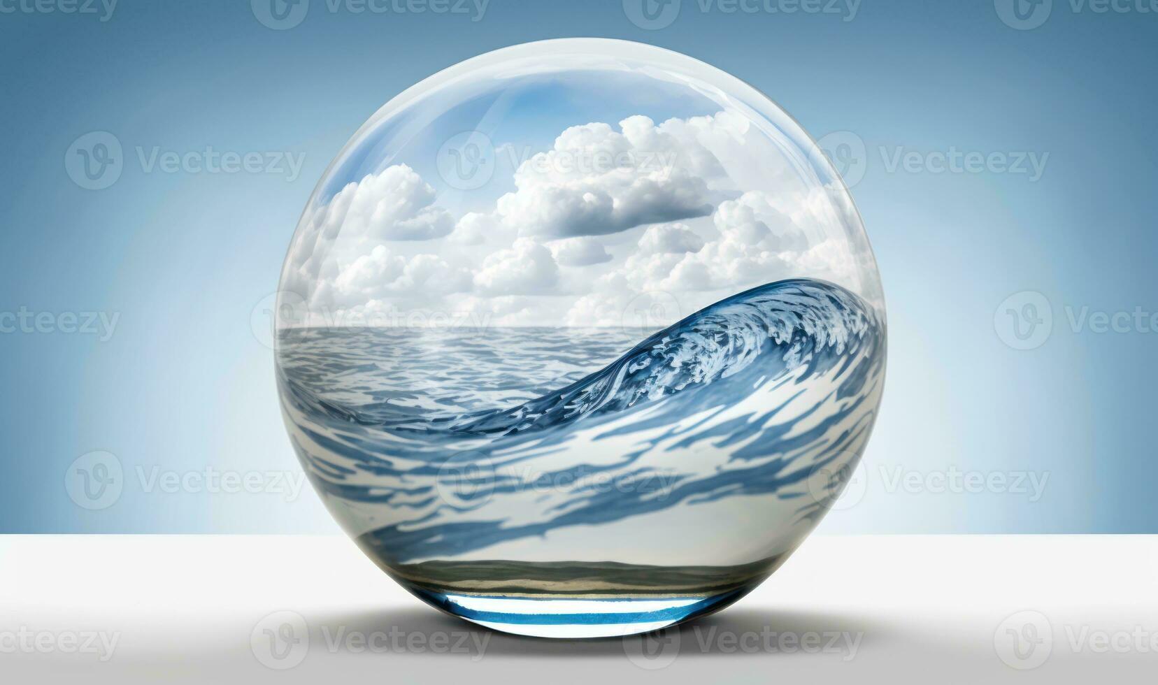 Ethereal Ocean Dreamscape in a Glass Ball photo