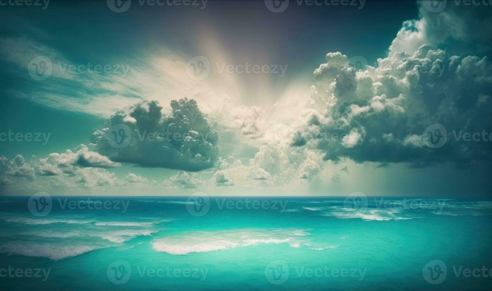 Ethereal Ocean and Sky Background with Copy Space photo