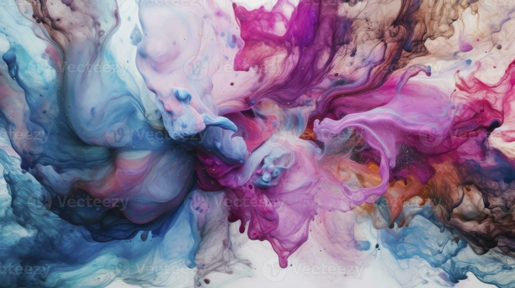 Marbled Watercolor Texture Background in Pink Purple Blue and White photo