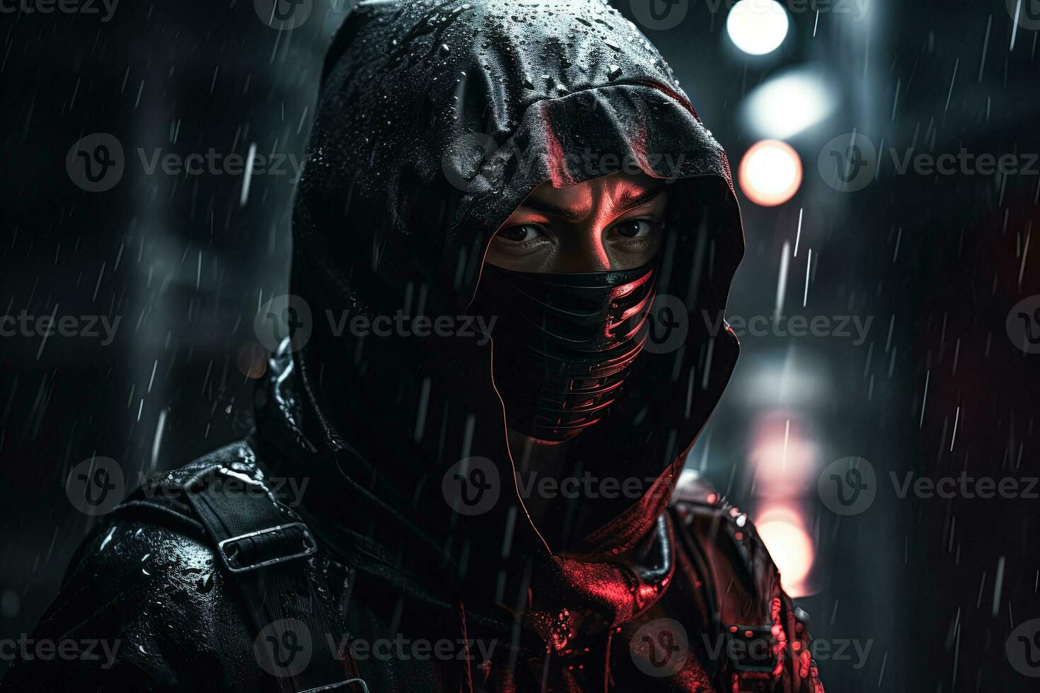 Mysterious Ninja Warrior in the Dark photo
