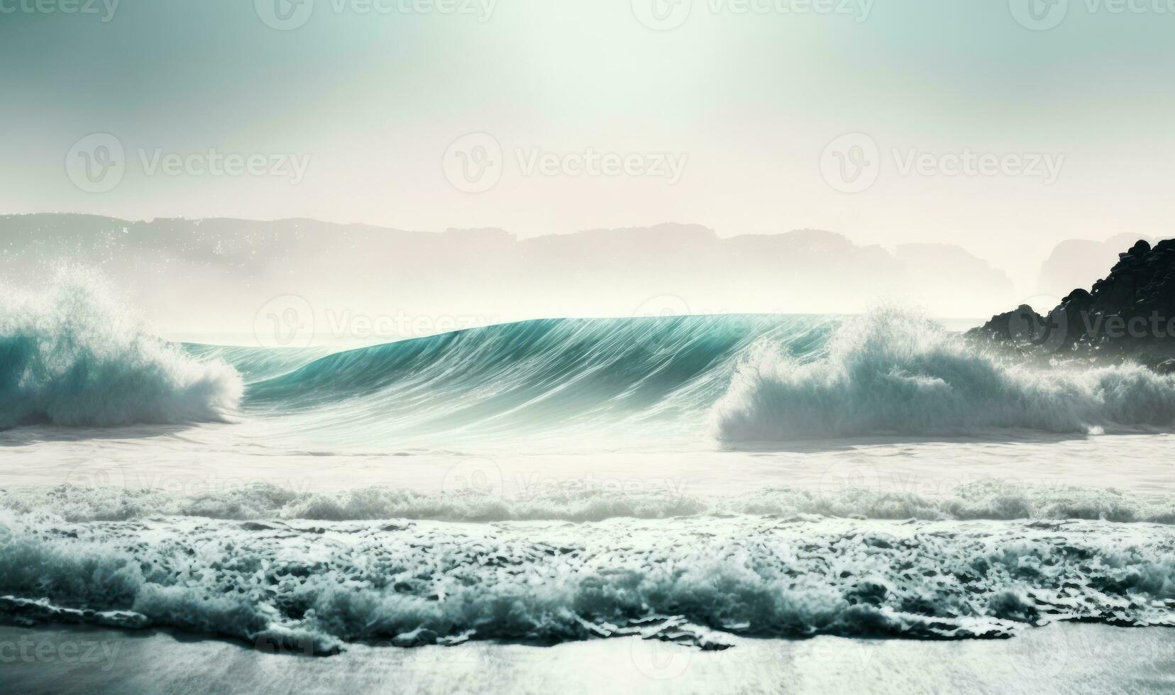 Minimalist Sea Waves A Calming and Relaxing Ethereal Dreamy Background