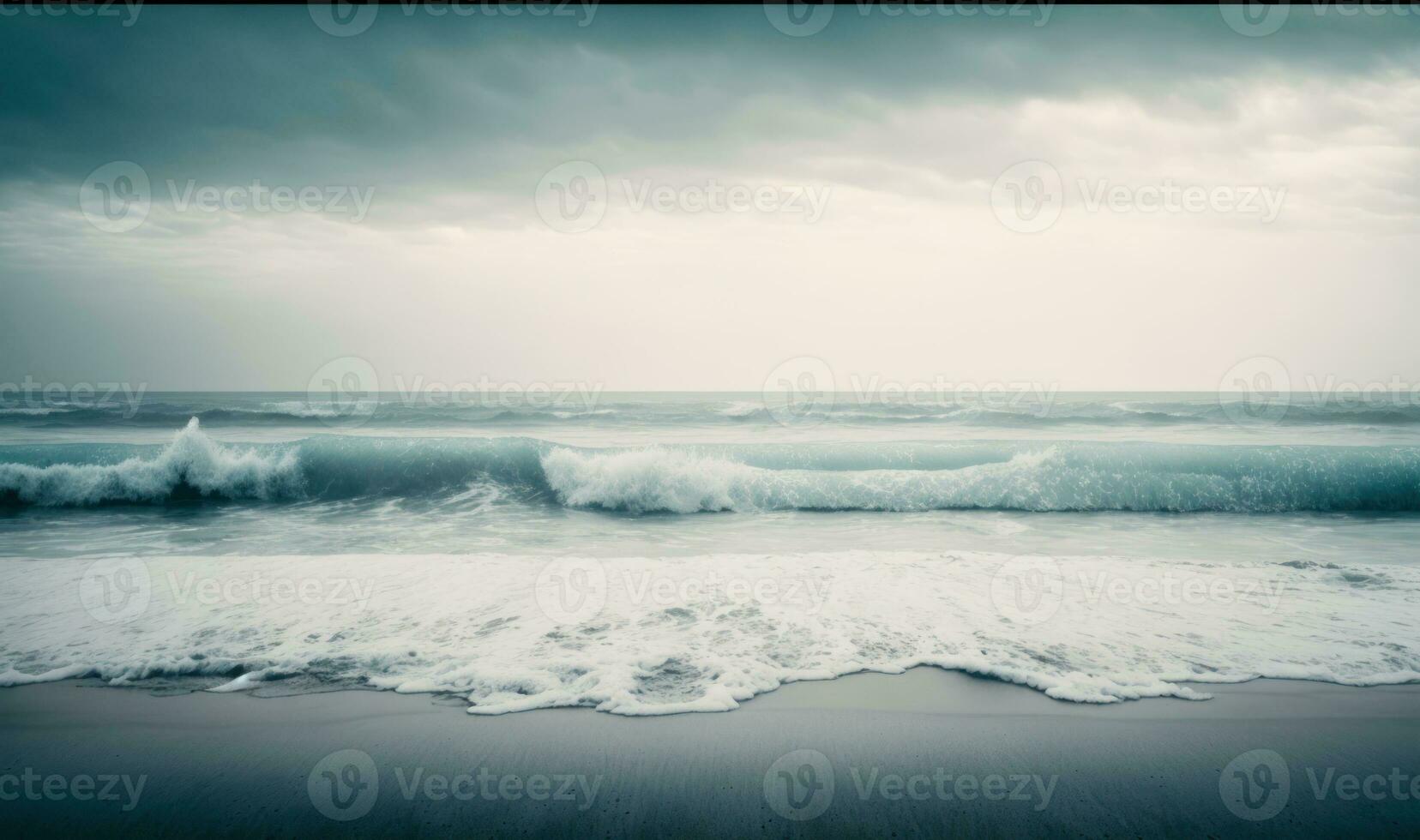 Minimalist Sea Waves A Calming and Relaxing Ethereal Dreamy Background photo