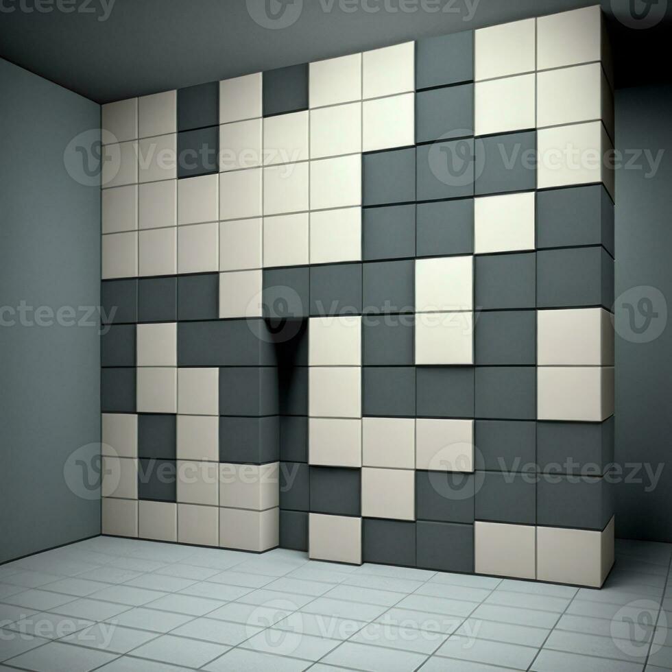 Geometric Seamless Tile Pattern Inspired by Piet Mondrian photo