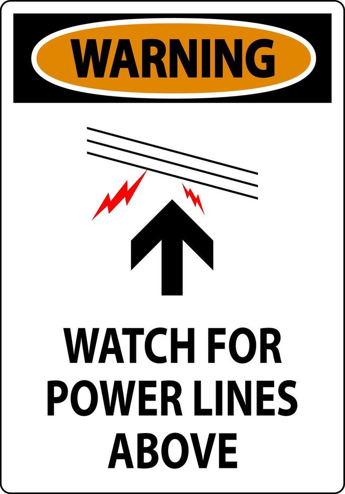 Warning Sign Watch For Power Lines Above vector
