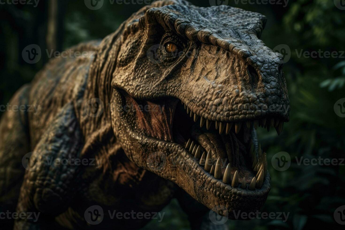 Fierce TRex in Cinematic Detail Ready to Attack photo