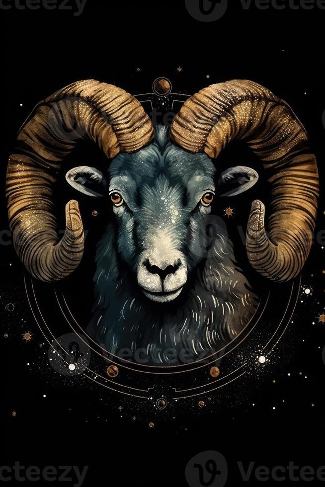 Aries Zodiac Sign Illustration Symbolic Representation of the First