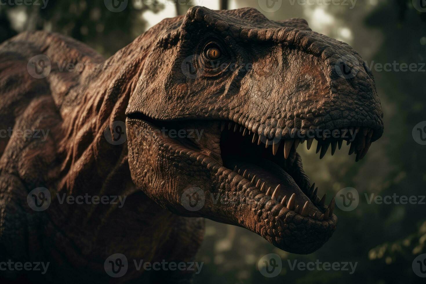 Fierce TRex in Cinematic Detail Ready to Attack photo