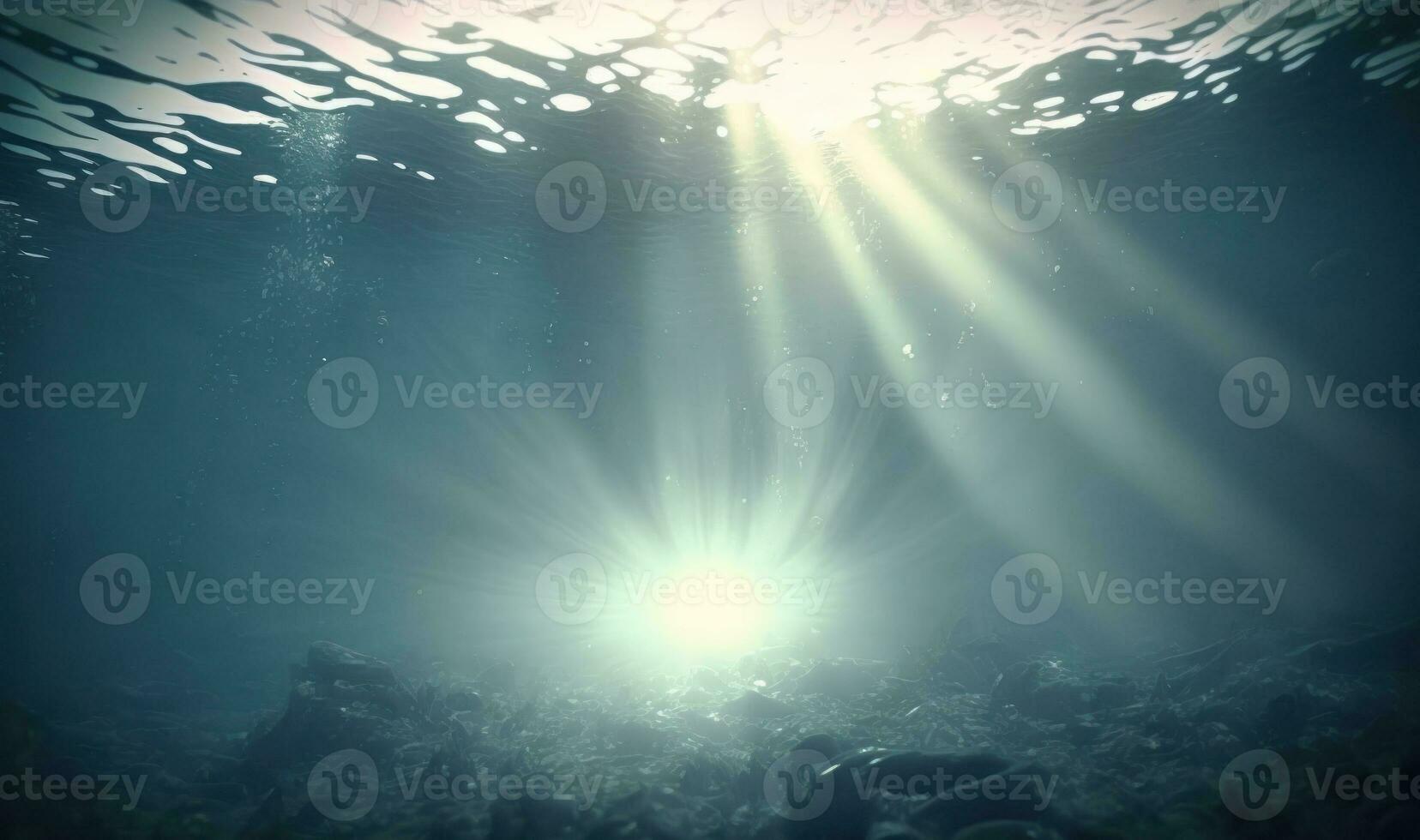 Ethereal Underwater Sun Rays Looping as Dreamy Background photo