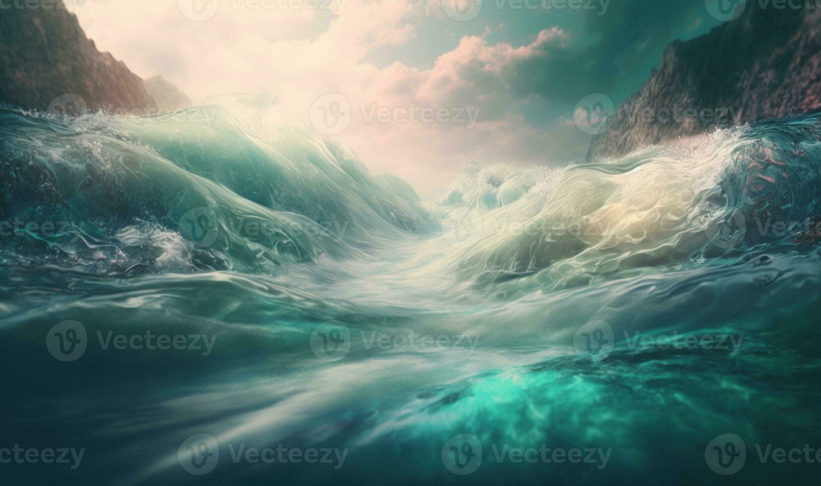 Soft and Dreamy Water Background with Copy Space photo
