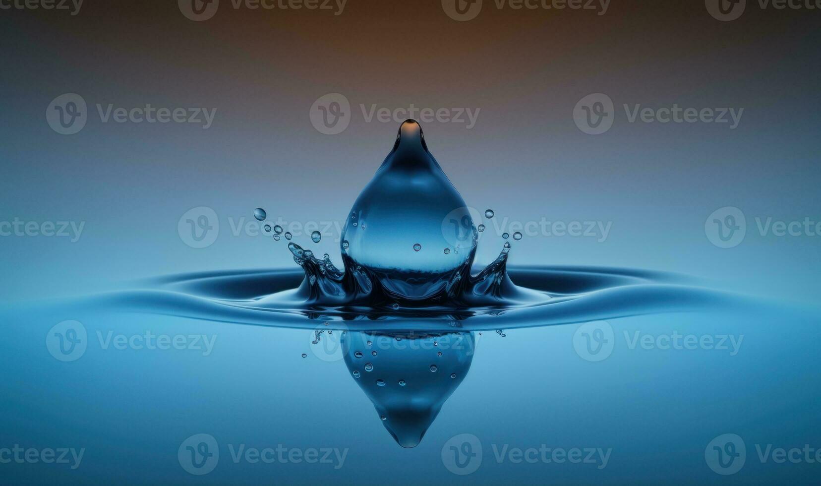 Ethereal Water Splash on Blue Background for Dreamy Designs photo