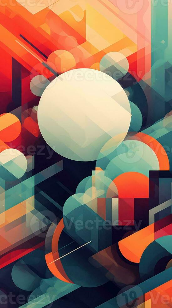 Vibrant Overlapping Layers Bold and Energetic Abstract Design Generative AI photo