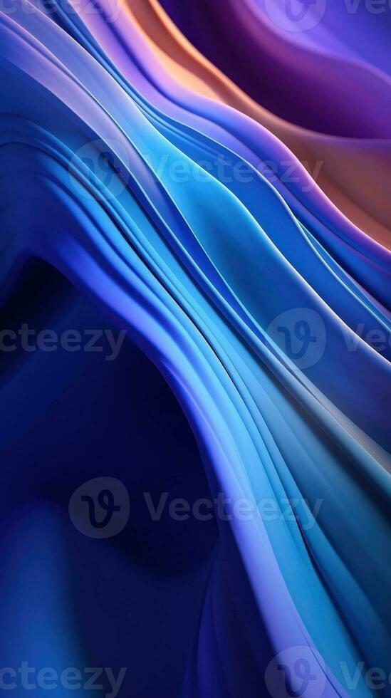 Abstract Design of Cerulean Blue and Lilac Phone on Ebony Surface AI Generated photo