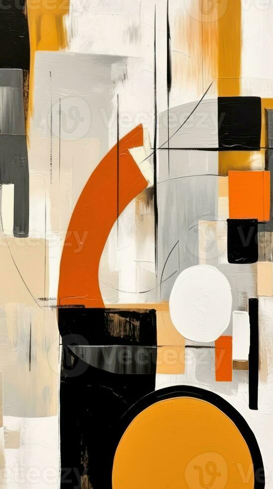 Monochromatic Shapes A Contemporary Abstract Composition Generative AI photo