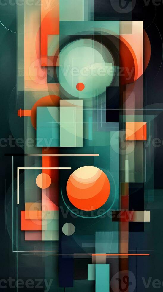 Contemporary Abstract Composition with Intersecting Planes and Bold Color Palette AI Generated photo