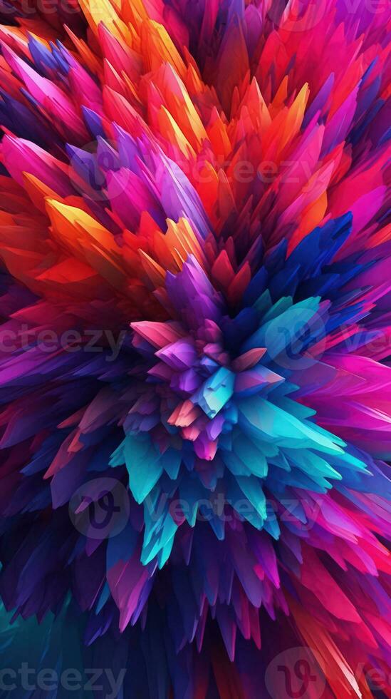 Dynamic Abstract Design with Jagged Lines and Vibrant Colors AI Generated photo