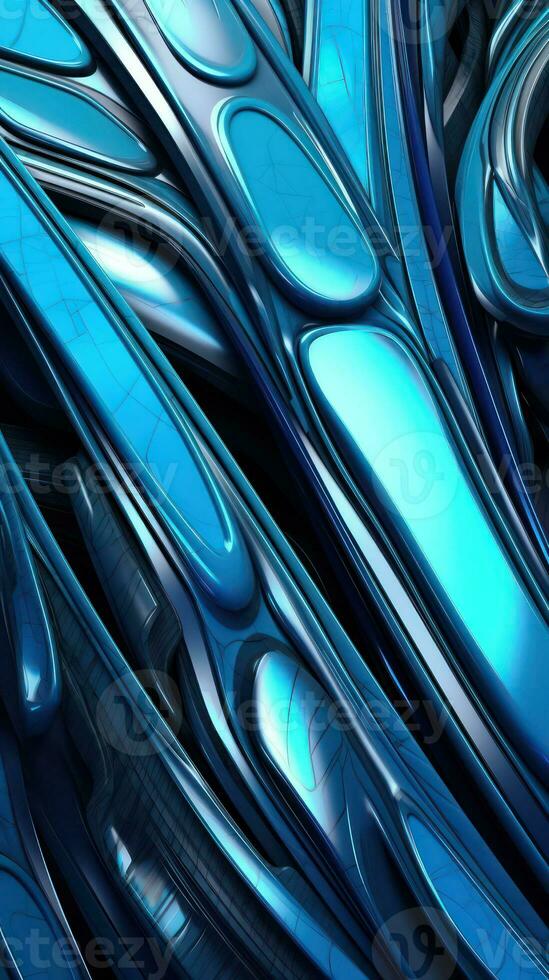 Futuristic Metallic Angles Abstract Composition Generative AI photo