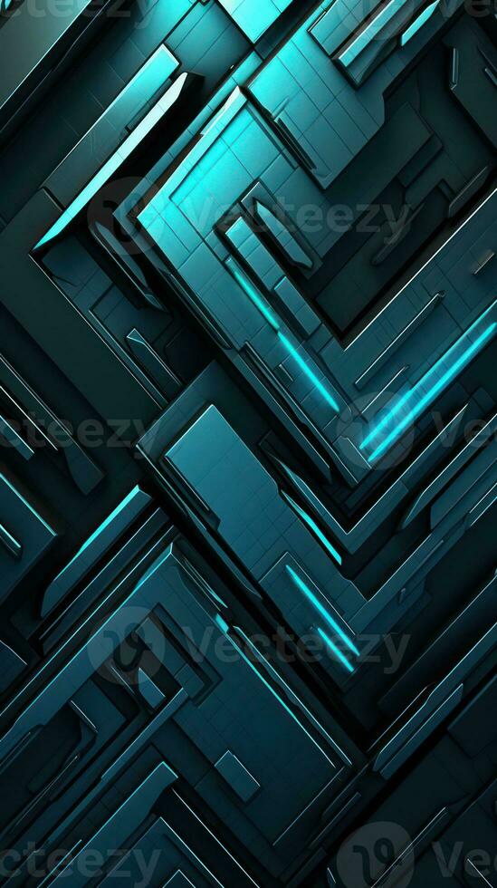 Futuristic Metallic Angles Abstract Composition Generative AI photo