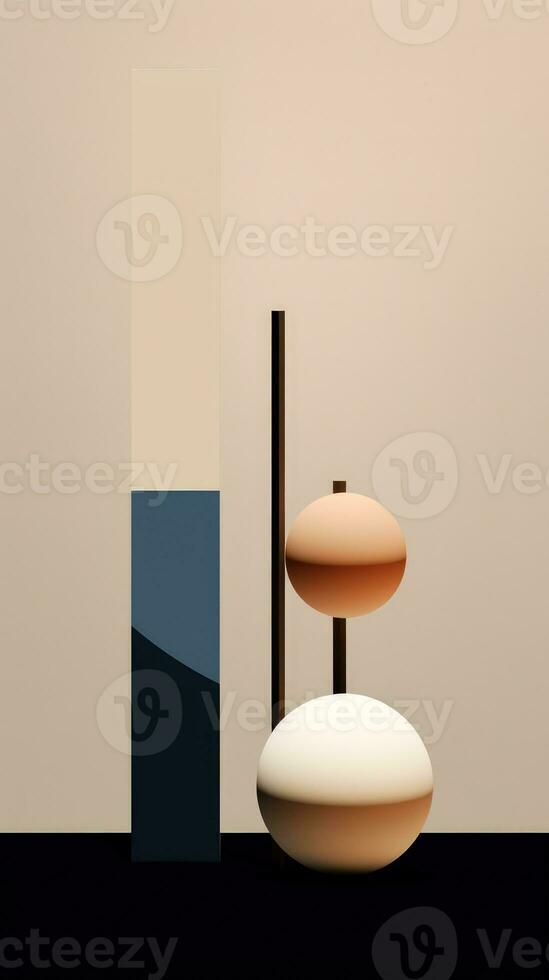 Minimalist Abstract Composition with Clean Geometric Shapes AI Generated photo