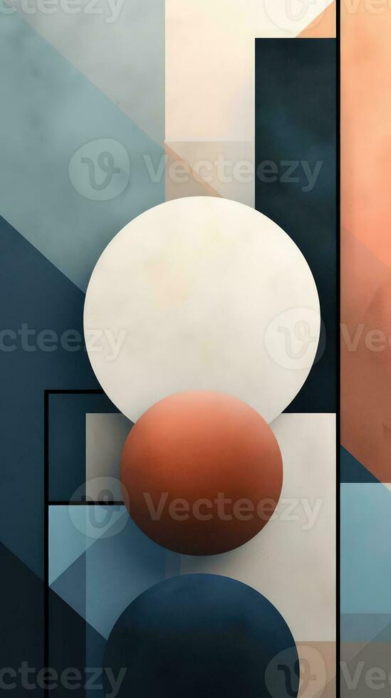 Minimalist Abstract Composition with Clean Geometric Shapes AI Generated photo