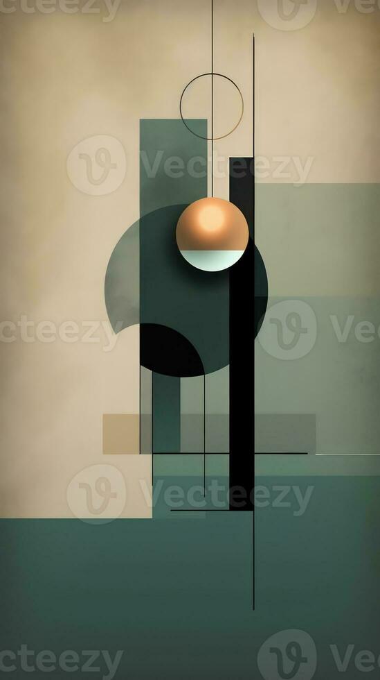 Minimalist Abstract Composition with Clean Geometric Shapes AI Generated photo