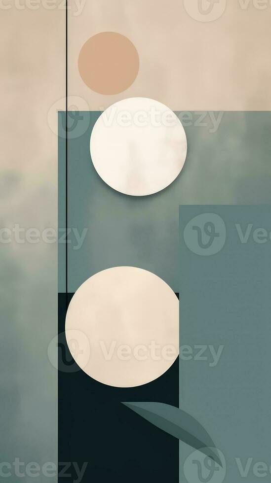Minimalist Abstract Composition with Clean Geometric Shapes AI Generated photo