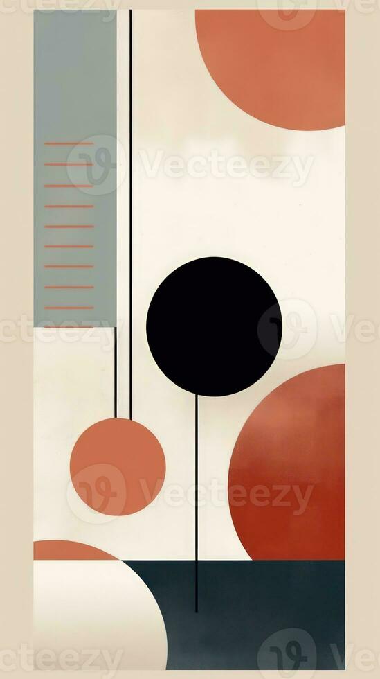 Minimalist Abstract Composition with Clean Lines and Limited Color Palette AI Generated photo