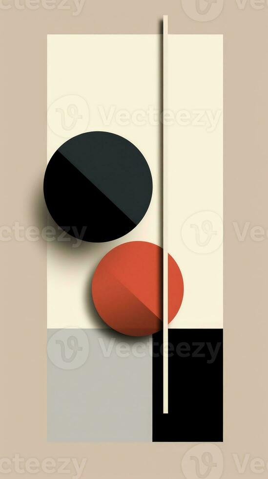 Minimalist Abstract Composition with Clean Lines and Limited Color Palette AI Generated photo
