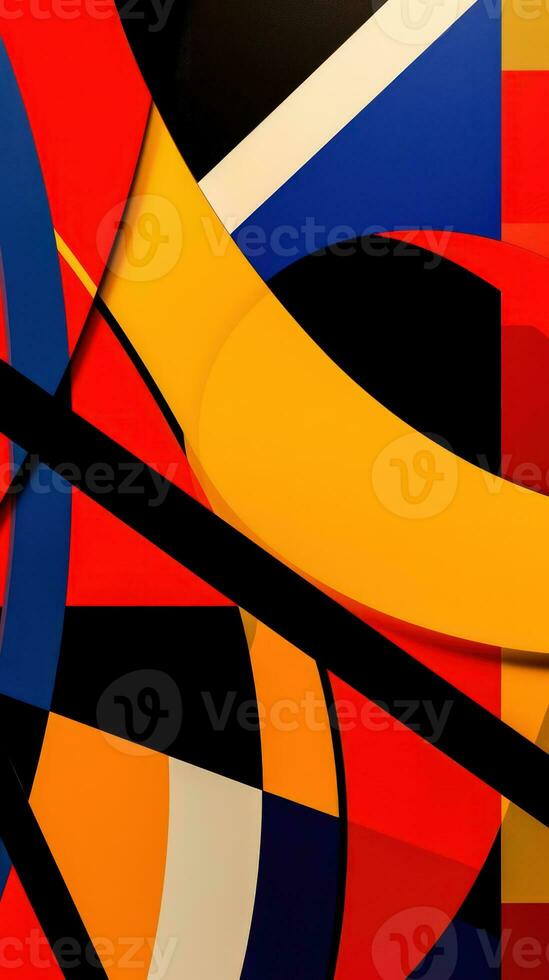 Modern Abstract Composition with Intersecting Lines and Bold Shapes AI Generated photo