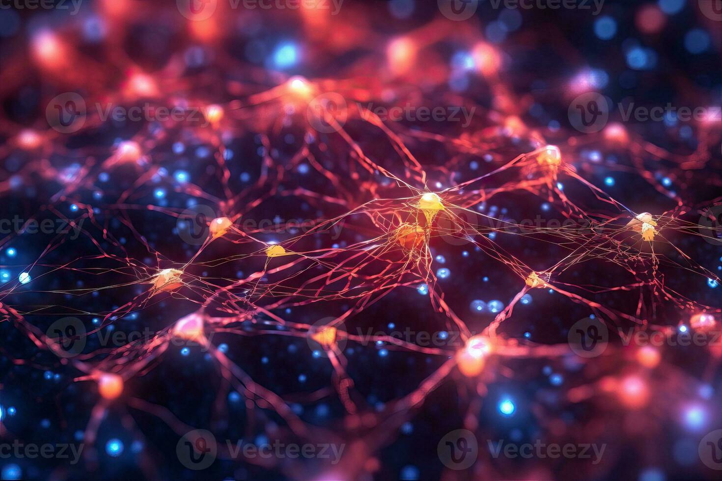 Luminous Neural Network Microchip Pattern Generative AI photo