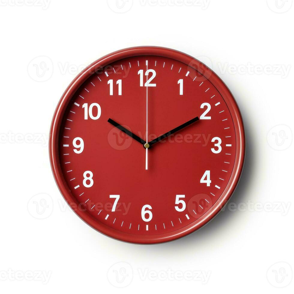 Red Wall Clock on White Background AI Generated 29982116 Stock Photo at