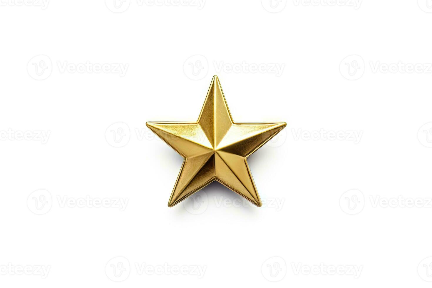 Cinematic Shot of a Single Gold Star on White Background Generative AI photo