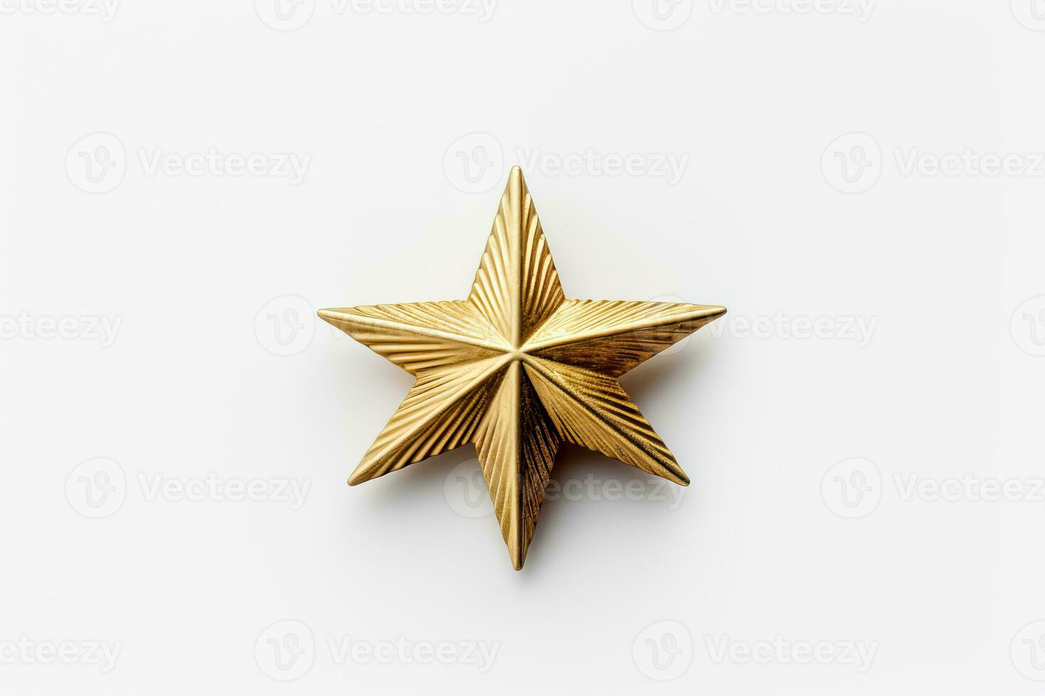 Cinematic Shot of a Single Gold Star on White Background Generative AI photo