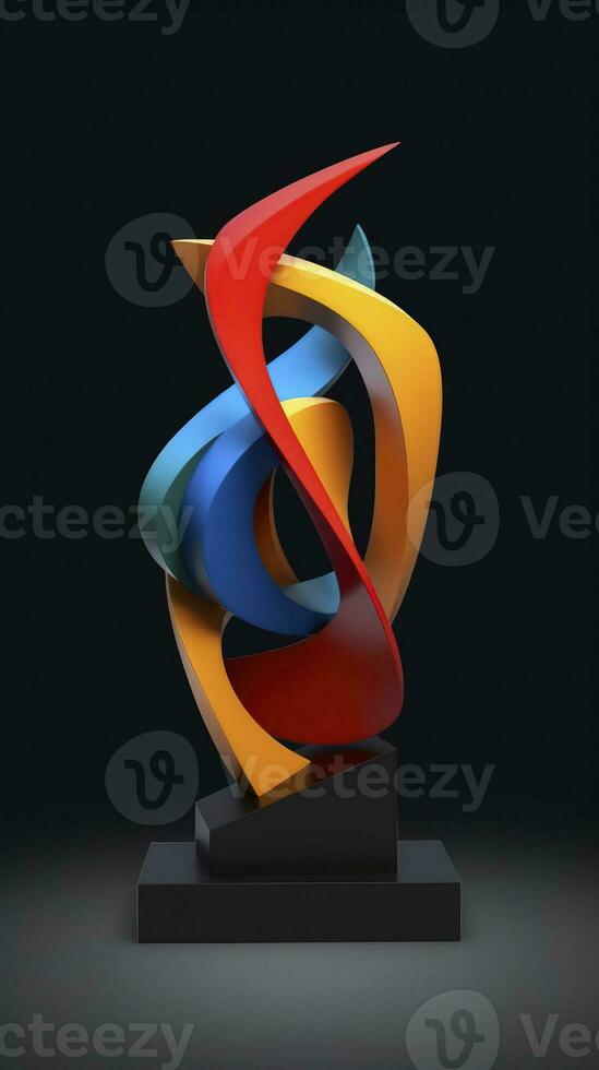 Harmonious Interlocking Shapes in Abstract Sculpture AI Generated photo