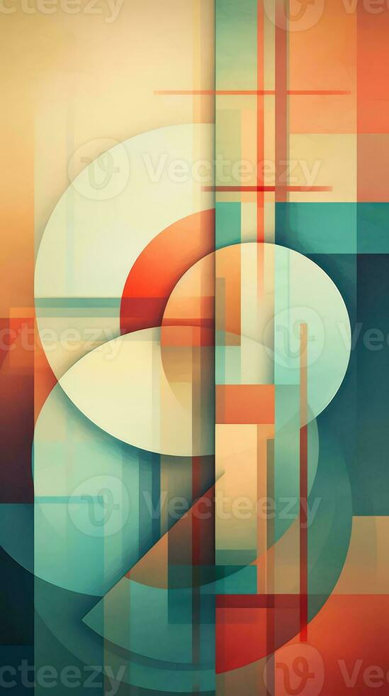 Harmonious Blend of Bold Geometric Shapes Generative AI photo