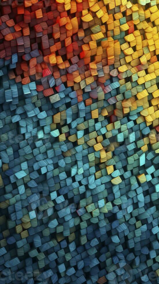 Vibrant Abstract Mosaic with Unique Colorful Shapes AI Generated photo