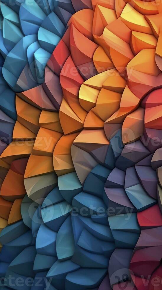 Vibrant Abstract Mosaic with Unique Colorful Shapes AI Generated photo