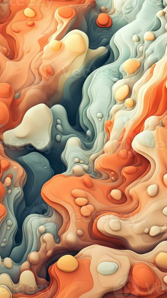 Fluid and Geometric Abstract Artwork Generative AI photo