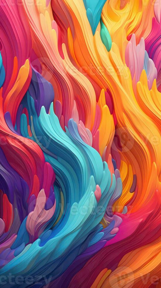Interlocking Shapes in Vibrant Hues Generative AI photo