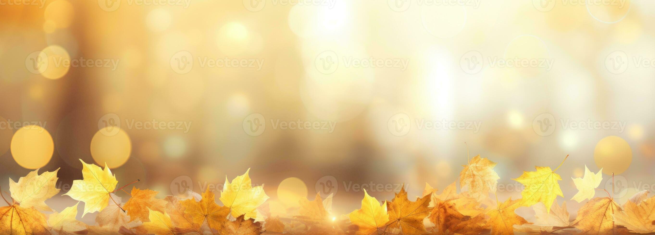 Autumn Leaves and Bokeh Background AI Generated photo