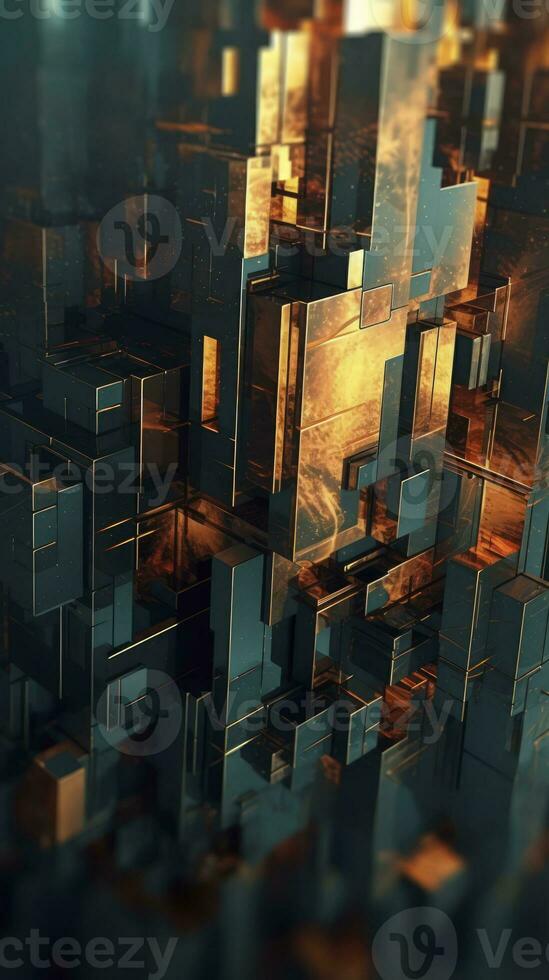 Abstract Design with Overlapping Layers and Translucent Elements AI Generated photo